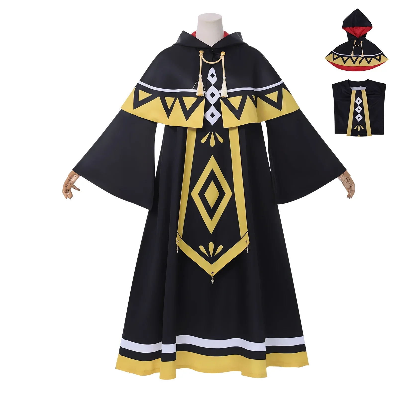 

Silent Witch Monica Cosplay Costume - Anime Halloween Party Outfit, Carnival Uniform Women’s Game Character Dress (Black/White)