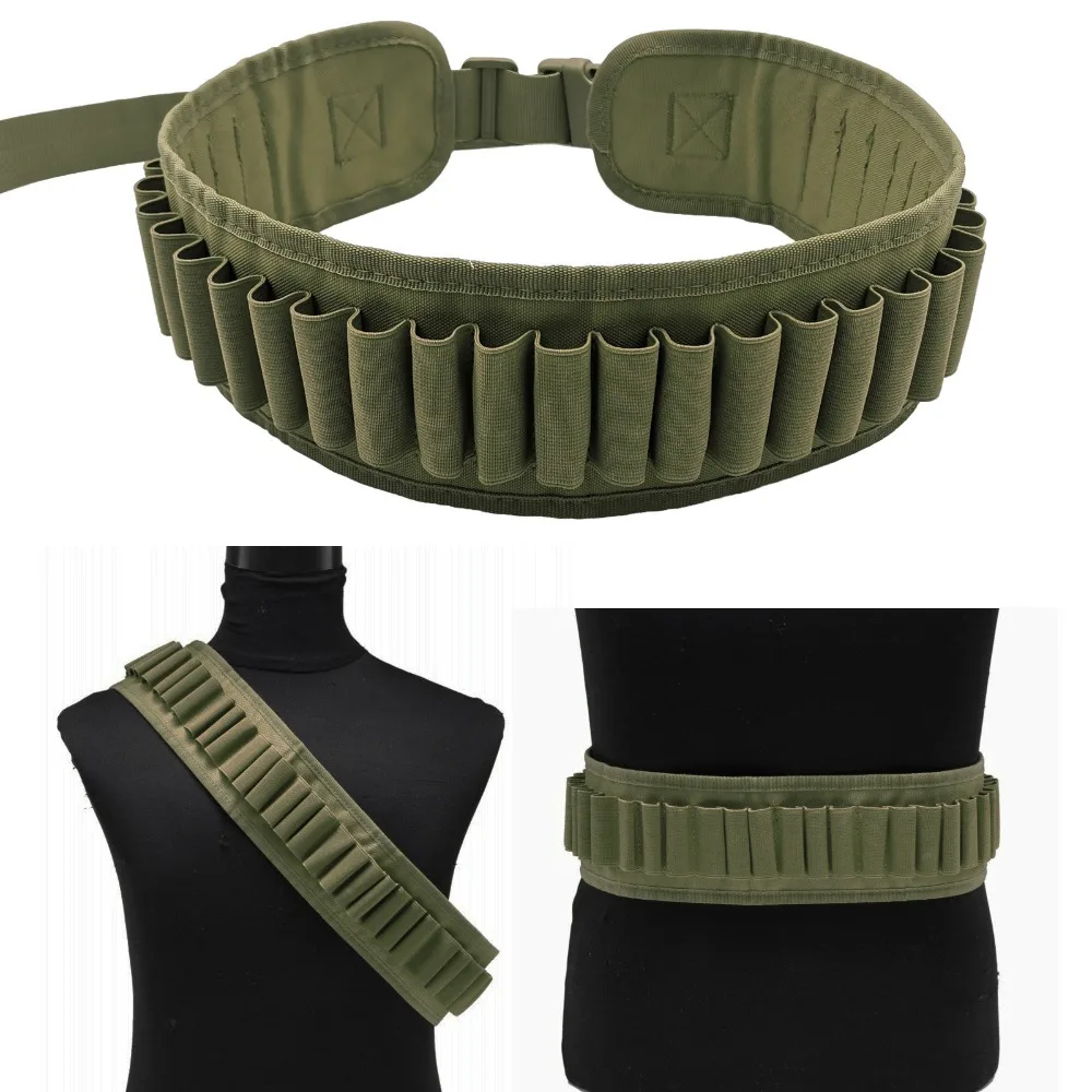 Adjustable Quick Release Nylon Hunting Belt, Thickened Widened 12G Shotgun Shell Holder Waistband for Shooting