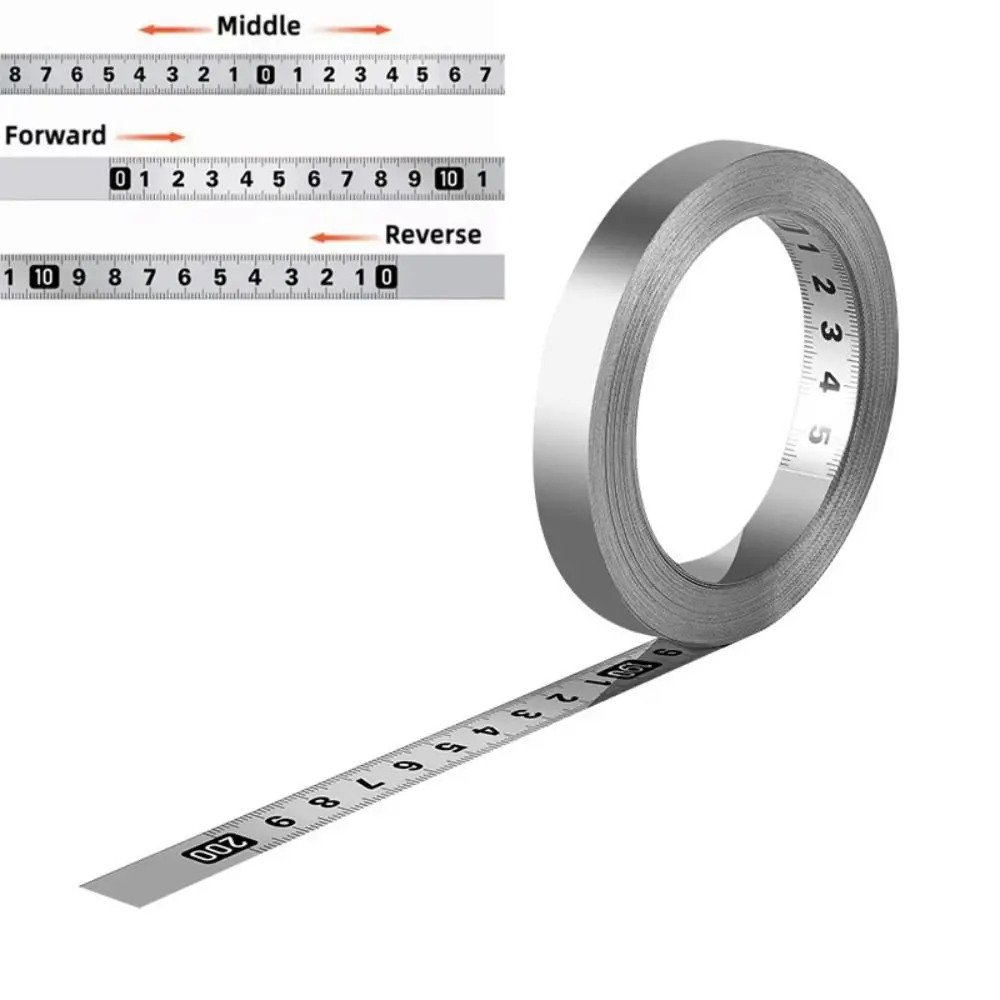 Langlebiges Selbstklebendes Maßband 12MM Breite 1/2/3 Meter Metall-Maßband Edelstahl Metrische Skala