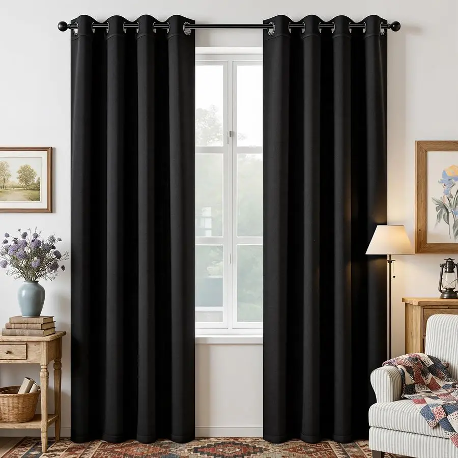 

Blackout Curtains 108 Inch Length 2 Panels Set, Thermal Insulated Long Curtainsamp Drapes 2 Burg, Room Darkening Grommet Drapes