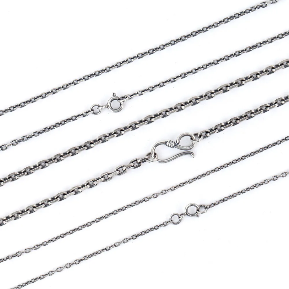 YIZIZAI 100% 925 Sterling Silver Classic Gothic Style Link Chain Unisex Style Fashion Silver Chain For Pendant