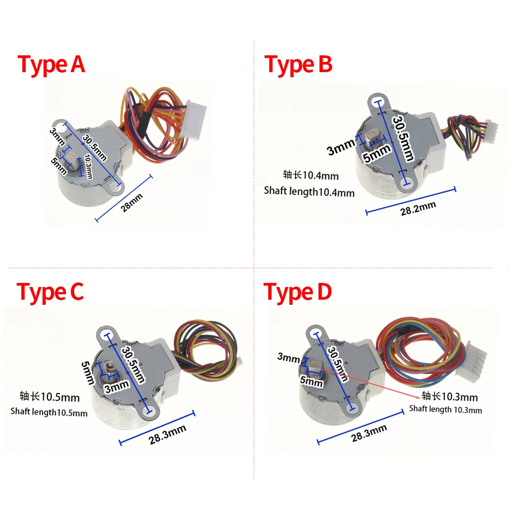 24BYJ DC Motor 4-Phase 5- Wire DC 5V 12V Slow Speed High Torque Stepper Motor Step Gear Reducer Motor