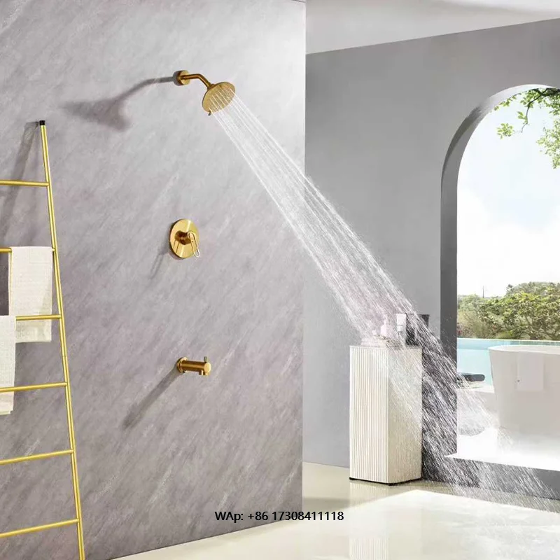 Ensemble de douche manuel mural, robinet de douche Ruskin, ensemble de pomme de douche à main, salle de bain