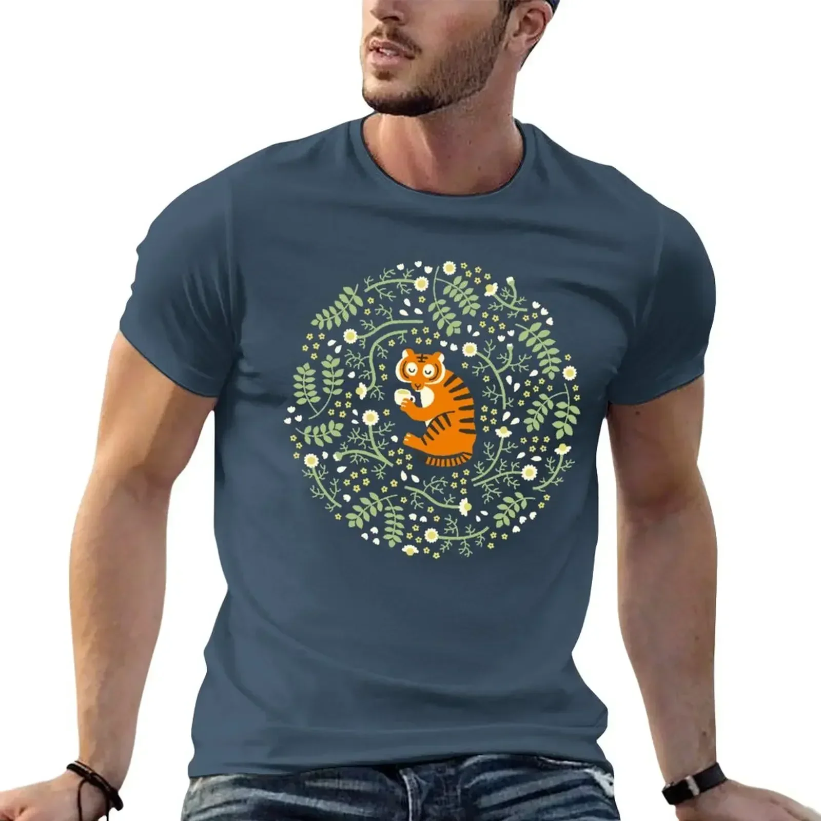 Chamomile Tiger T-Shirt new edition custom shirt cute tops heavy weight t shirts for men