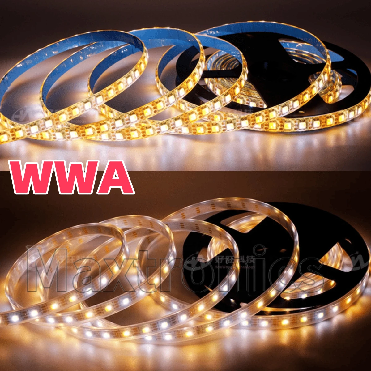 NEW 1M/5M WWA SK6812 Pixel LED Strip Warm White+White+Amber DC5V 30/60/144 LEDs/M Programmable Addressable Individual Tape Light view 2