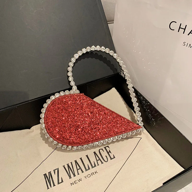 Women Clutch Bag with Diamond Crystal Shining Dinner Party Bag for Wedding Christmas Valentine\'s Day Wedding Gift Free Shipping