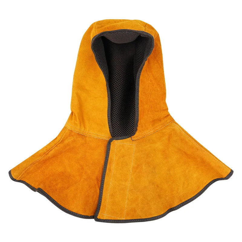 Welding Shawl Cap Cowhide Fireproof Anti-scalding Retardant  Dust-proof Hat Heat-insulating Grinding  Cutting Welder's Cape Cap