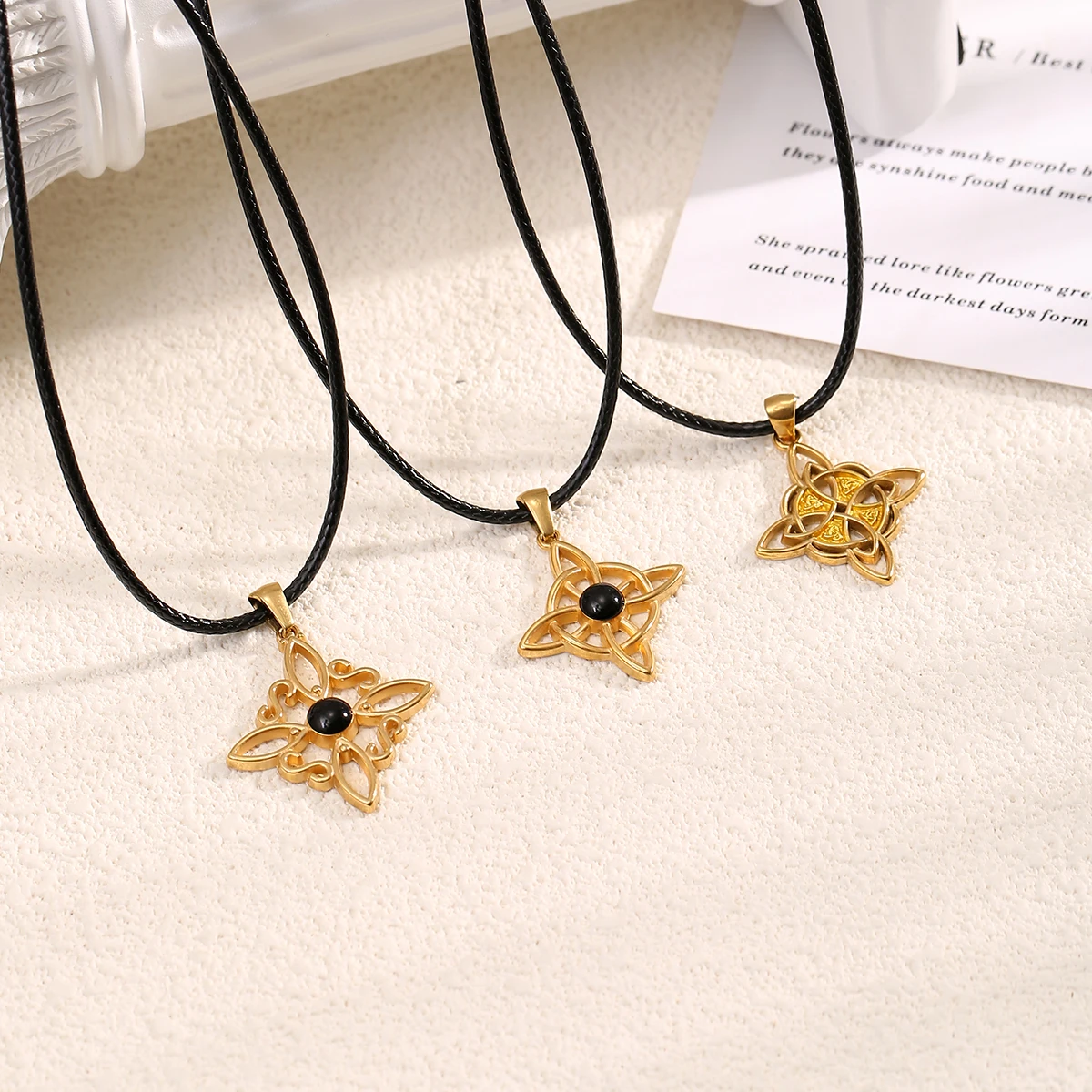 

SOVOB Retro Rhombus Amulet Pendant Necklaces For Women's Simple Chinese Style Long Necklace Women & Men Jewelry Christmas Gifts