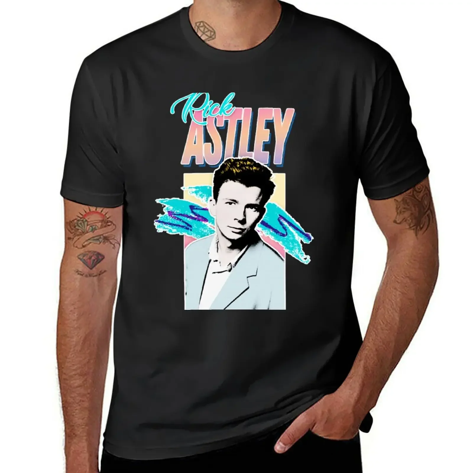 

Rick Astley 80s Aesthetic Tribute T-Shirt plus size tops customizeds mens t shirts top quality