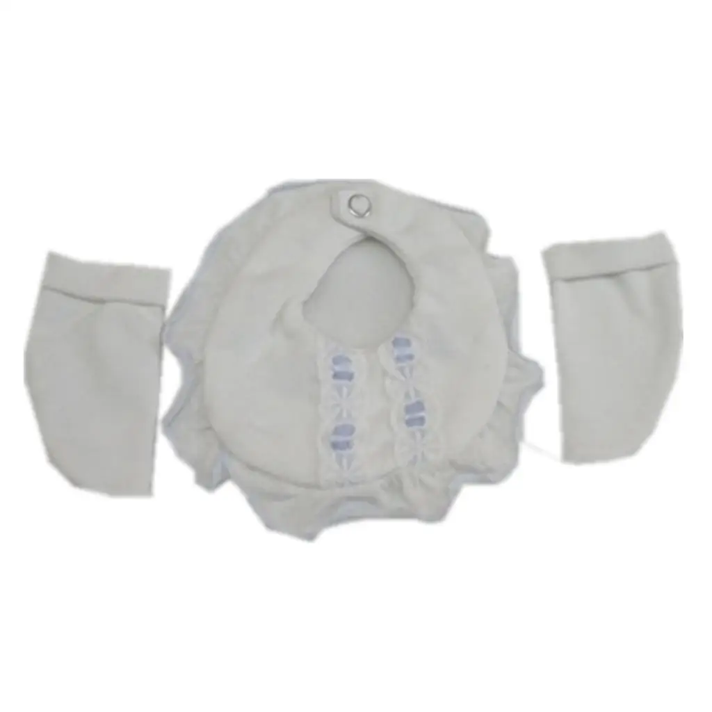 

Newborn Baby Socks Hat Bib Romper Clothes Set for 17inch Reborn Doll Boy Girl Outfit Dress Up Accessories
