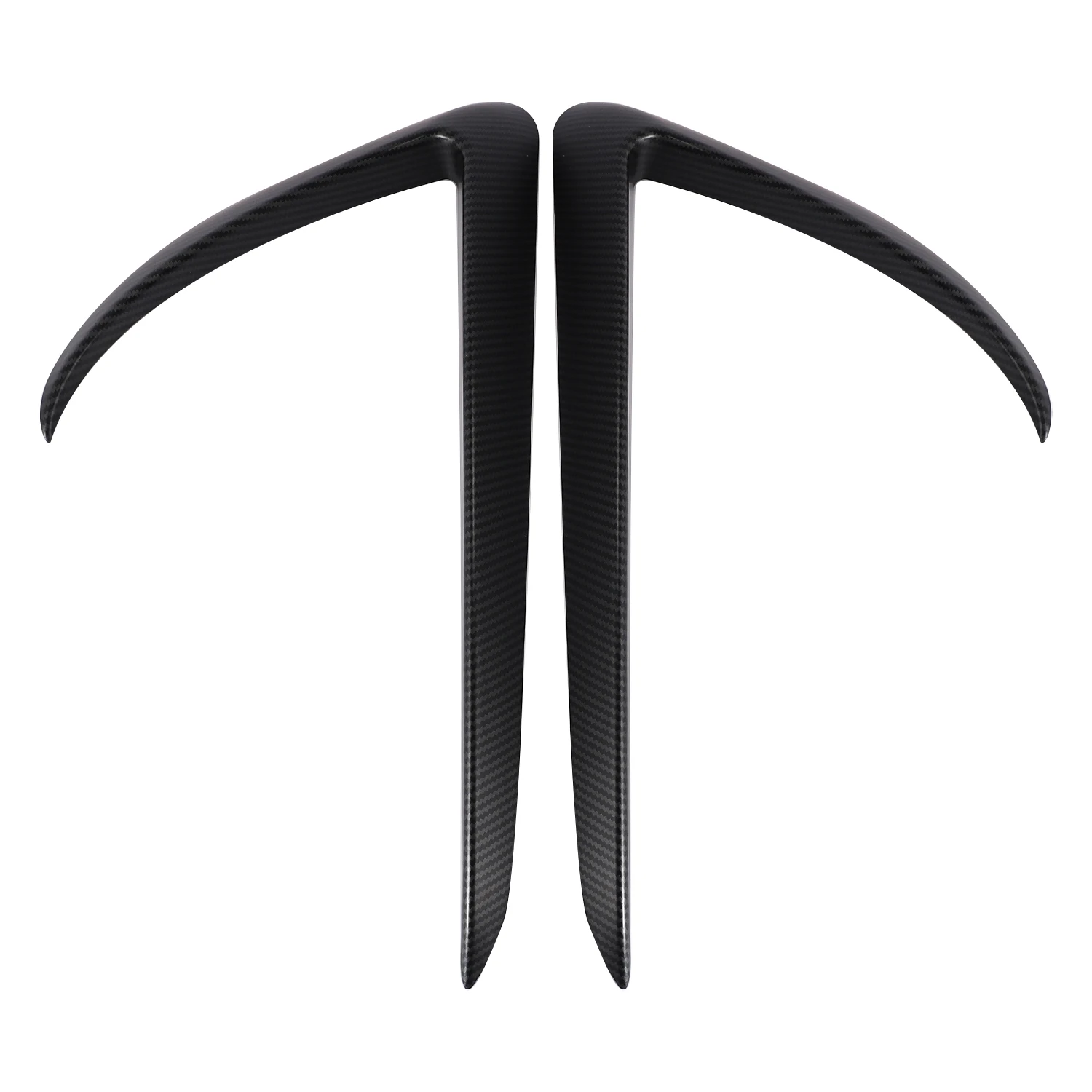 A30P-Matte Carbon Fiber Front Blade Trim Front Bumper Lip Splitter Fog Light Trim For Tesla Model 3 2017-2020