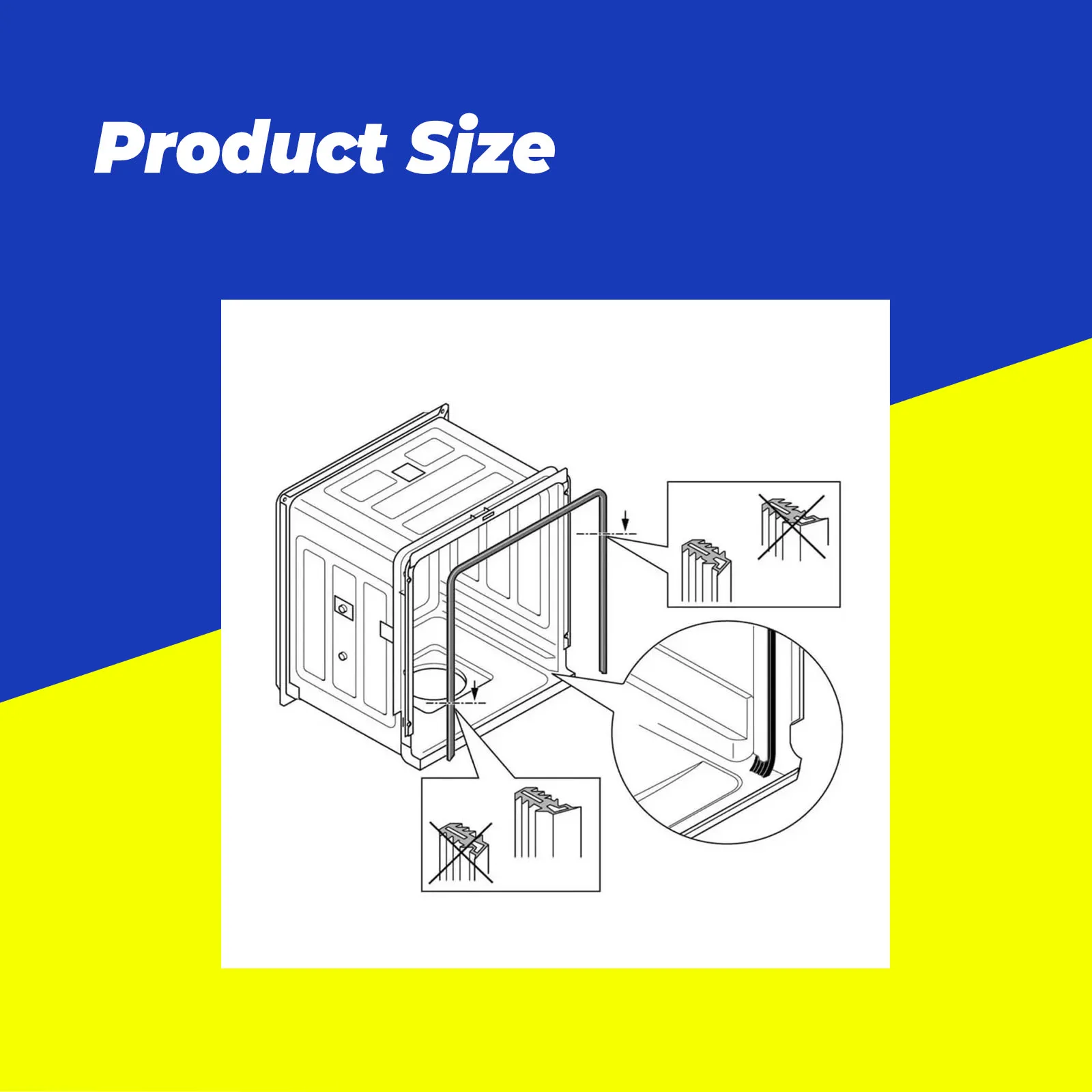 Dishwasher Weatherstrip Door Seal Gasket Rubber Strip, Dishwasher Door Seal Gasket Strike Length 153 Cm for Midea view 2