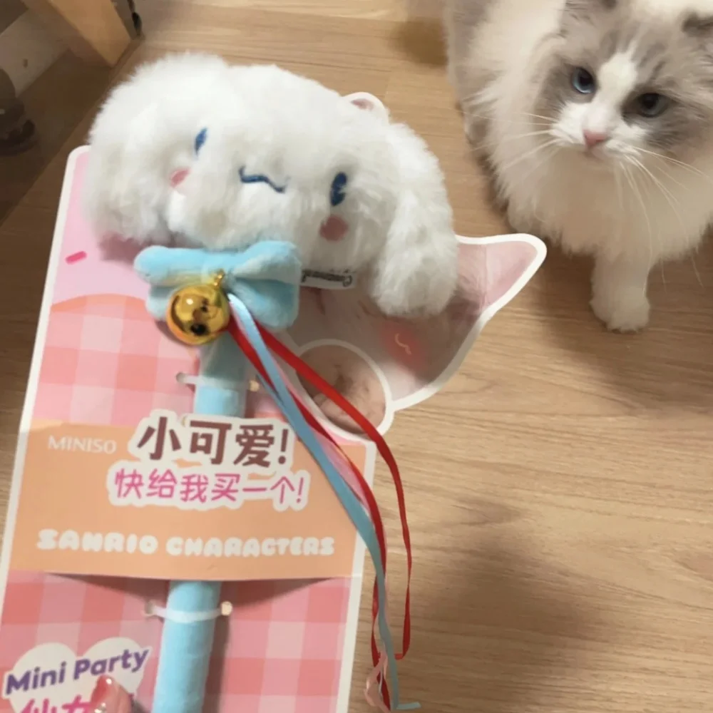 Miniso Sanrio Mini Party Cartoon Cinnamoroll Little Fairy Stick Teasing Cat Stick Cute Cat Childrens Surprise New Year Toy