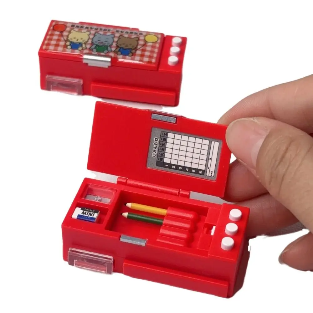Estojo de lápis para casa de bonecas em miniatura, cena simulada, design realista, modelo de casa de brincar, multifuncional, mini caixa de papelaria