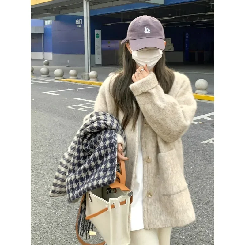 

2024 Women's Japanese Style Gentle Coat Autumn and Winter New Style Elegant All-match Lazy Style Niche Design Chic Simple Top