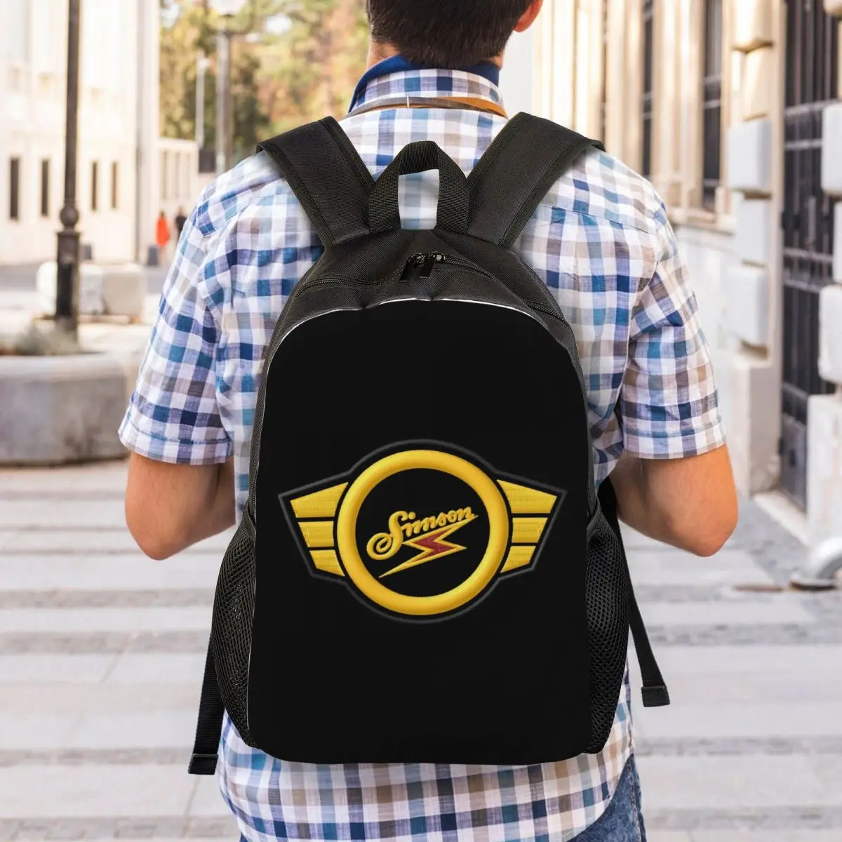 Motorcycle S-Simsons Backpack Student Boys Girls BookBag School Bag Laptop Shoulder Bags