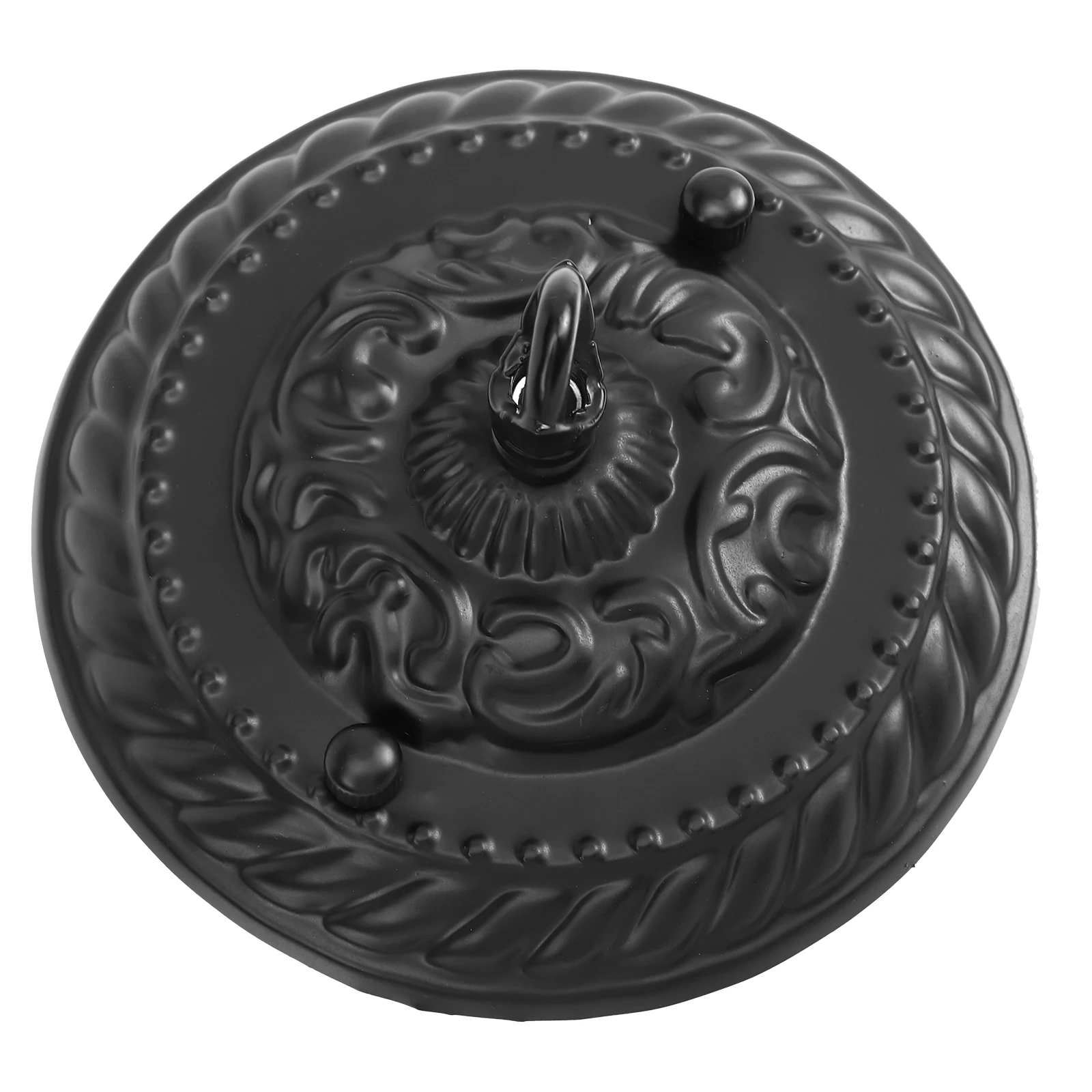 

Retro Pattern Hook Lighting Chandelier Ceiling Cover Plate Black Medallions Zinc Alloy Hanging Pendant Light Mounting Bracket