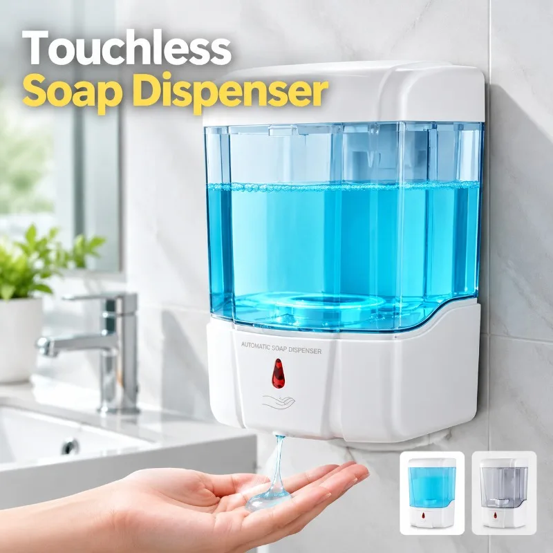 Wall-Hung Auto Sensor Soap Dispenser Non-Contact Liquid Dosing Gadget Infrared Triggered Detergent Pump Lavatory Application