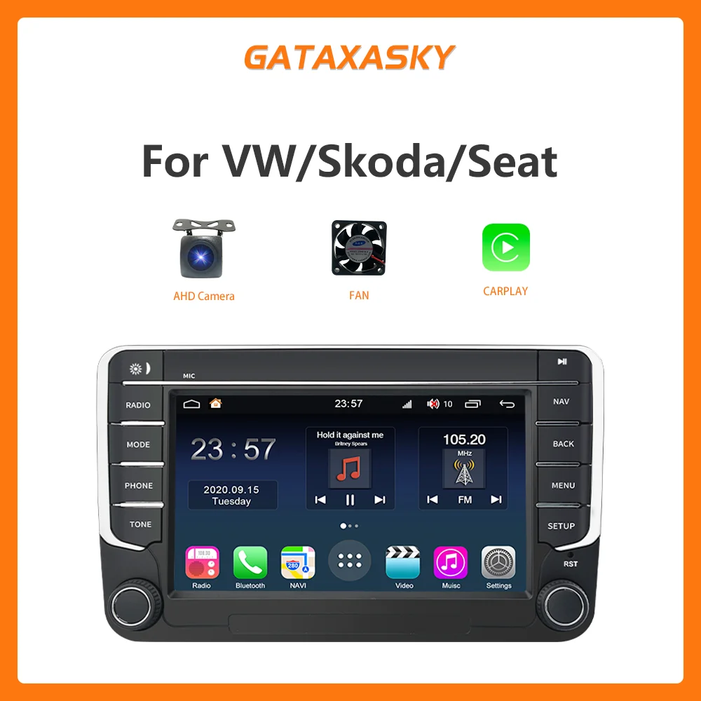 

GATAXASKY 7" Car Radio GPS 2Din Radio Player For VW / Volkswagen Skoda Octavia golf 5 6 touran passat B6 polo Jetta Android