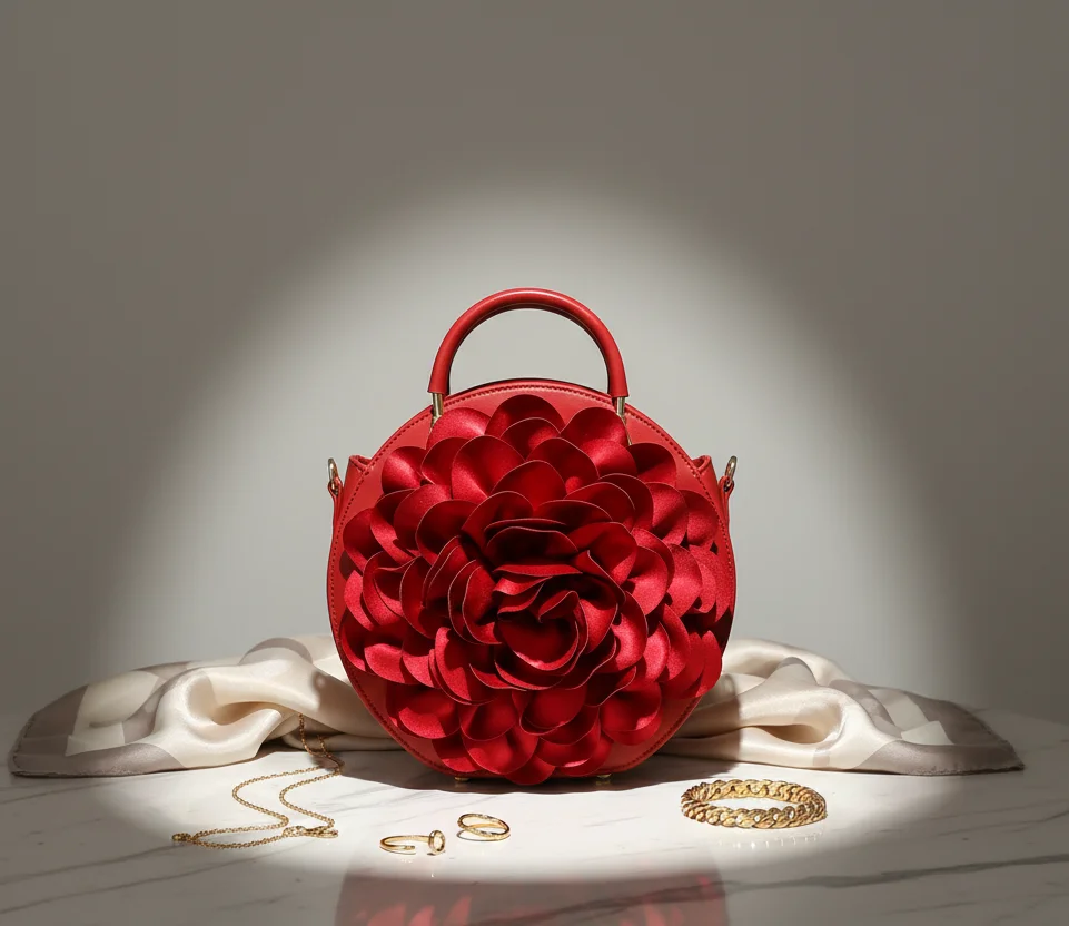 

Quality Ladies Bag Round and Solid Flower Handbag Textures Women's Handbag Luxury Crossbody Girl's Bag Top Selling Shoulder Bag