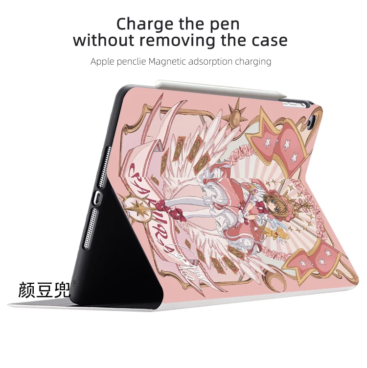 SAKURA Card Captor Anime For Samsung Galaxy Tab S7 FE 11 in 2021 S6 Case SM-T220/T225 Tri-fold stand Cover Galaxy tab s6 lite A8