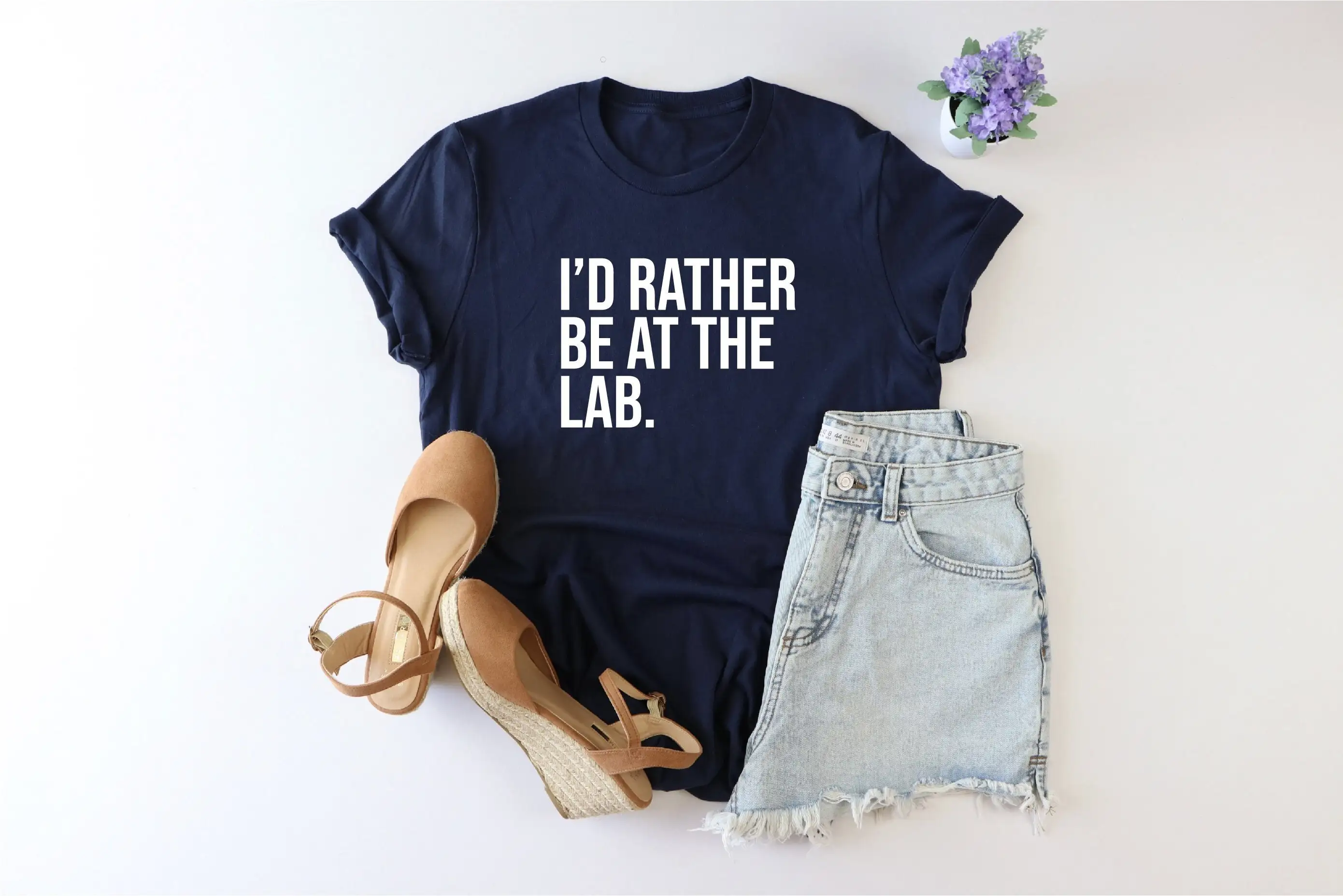 I'd Rather Be At The Lab T Shirt ChemisT Technician Germaphobe Scientist For Laboratory BiologisT Girl