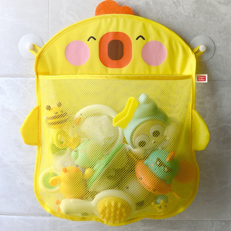 

New Cute Cartoon Animal Bath Toys Mesh Storage Bag Suction Bathroom Bathtub Doll Hanging Bag Basket Tidy Storage Water Toys