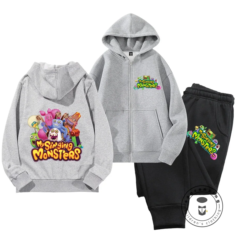 Boys Zipper Hoodie Set Kids Boys Clothing Kids Clothing Top Baby My Singing Monsters Boys Hoodie 3-14 Years Old 2025 New