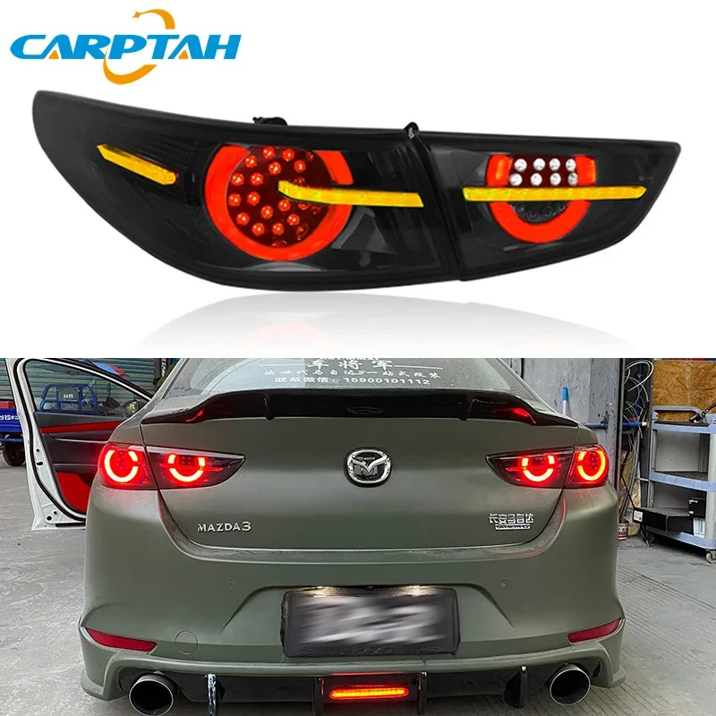 

Car Styling Tail Lights Taillight For Mazda 3 BP 2019-2023 Only Sedan Rear Lamp DRL + Dynamic Turn Signal + Reverse + Brake