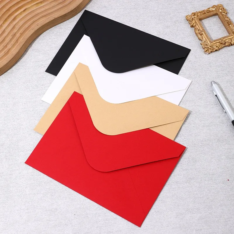 50Pcs White Kraft Envelopes for Letters European Style Wedding Invitation Bag Small Paper Envelopes Blank Envelope 162x229mm