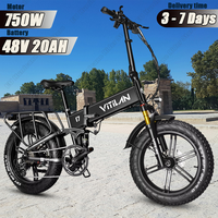 Vitilan I7 Pro 3.0 Electric Bike 1200W Brushless Motor 48V20Ah Battery E-Bike 20*4inch Fat Tire Hydraulic Brake Electric Bicycle