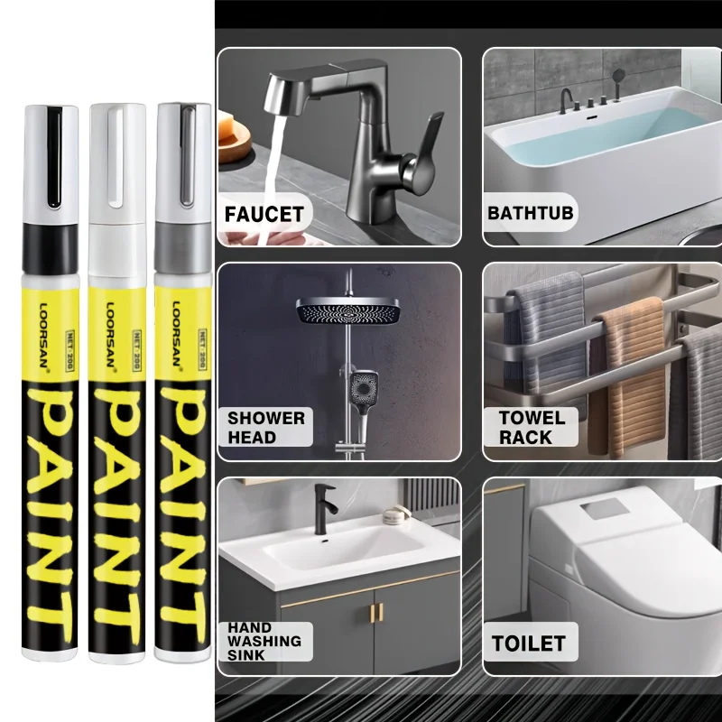 Metal touch-up pens-Stainless steel paint scratch repair,bathroom and kitchen paint restoration,black,white and gray touch pens - view 4