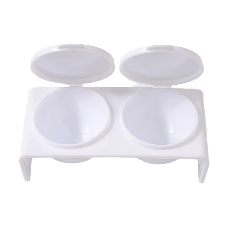 2Pcs White Acrylic Liquid Dappen Dish, Twin Cup Nail Art Pigment Holder for Monomer Nail Brushes Washing Manicure Tool