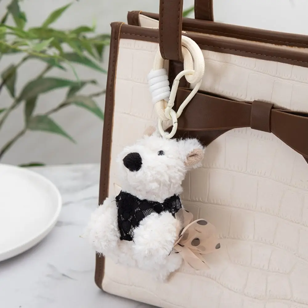 

Lovely Stuffed West Highland Bag Pendant Cartoon Animal Plush Plush Puppy Doll Keychain Cute Anti-lost Car Hanging Pendant Girls