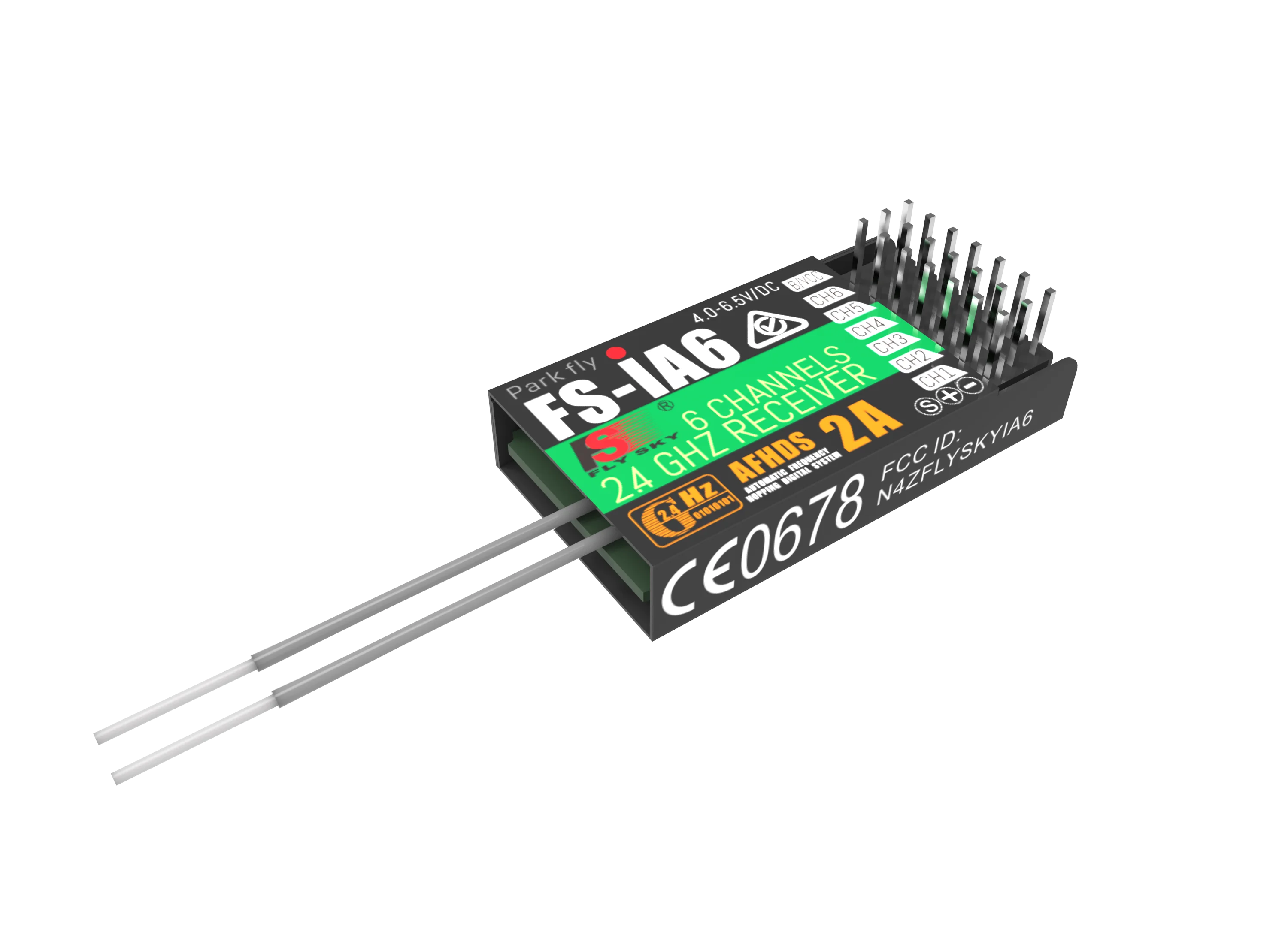 جهاز استقبال FLYSKY FS-IA6 صغير بـ 6 قنوات، 2.4 جيجاهرتز، 4.0-6.5 فولت PWM لوحدة التحكم عن بعد للطائرات ذات الأجنحة الثابتة والطائرات رباعية المراوح وملحقات جهاز الإرسال