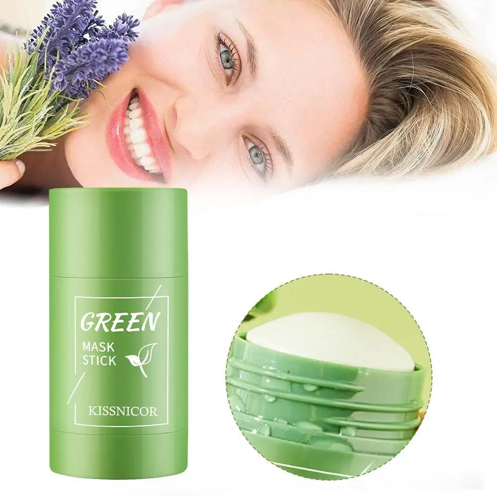 1-5X Face Clean Mask Green Tea Cleansing Stick Mask Smear Acne Shrink Blackhead Moisturizing Deep Cleansing Mask Film 40g Pores