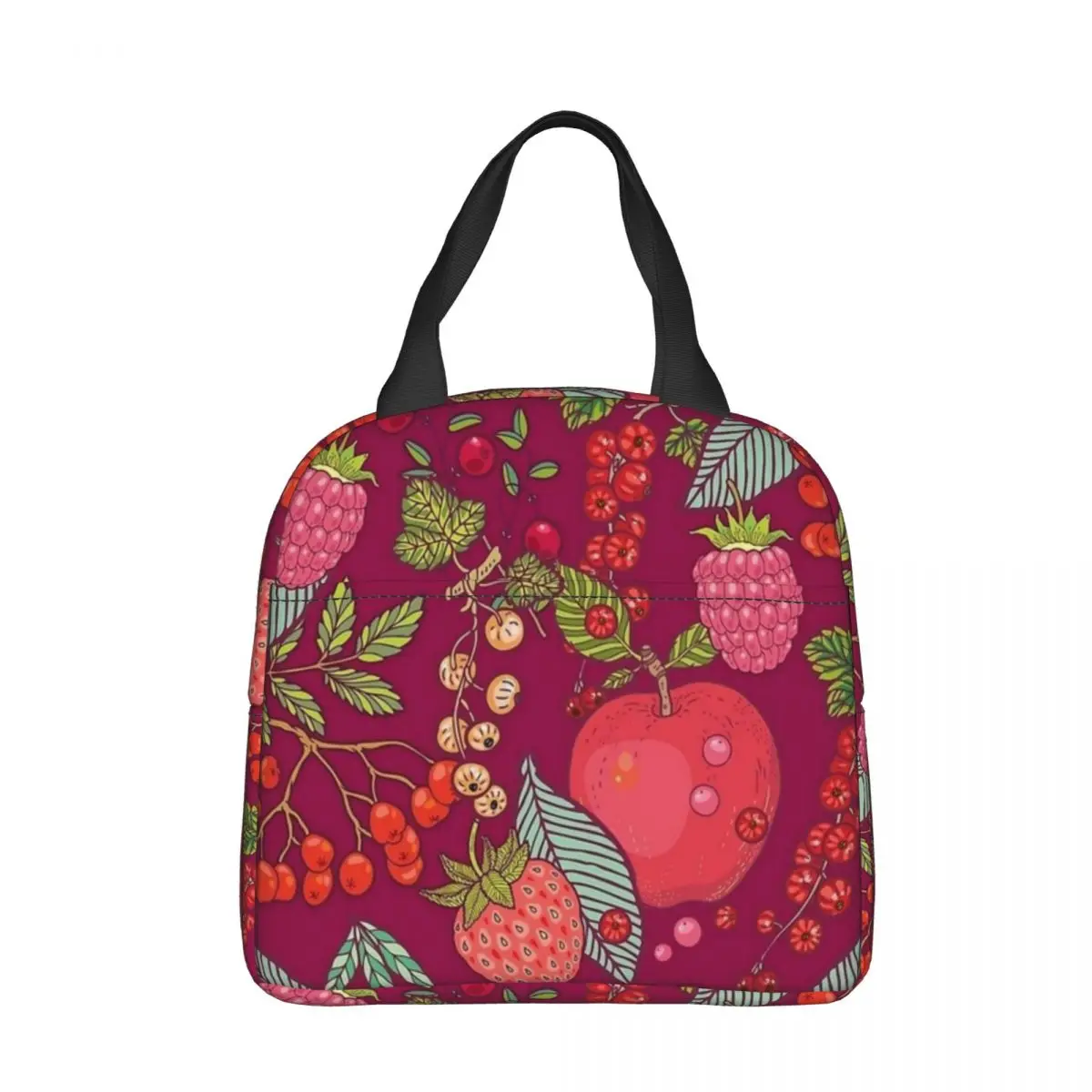 

Red Strawberry Insulated Lunch Bag Leakproof Cartoon Fruit Lunch Container Cooler Bag Tote Lunch Box Picnic Food Storage Bags