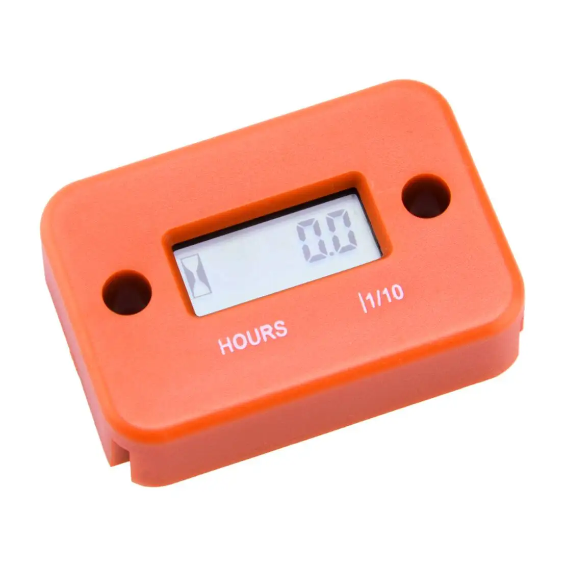 Orange Digital LCD Vibration Hour Counter Operating Engine Meter Fit for Generator Snow Blower Skid Steer Loader Motorcycle 3V