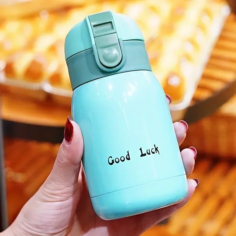200ml ฉนวนกันความร้อนถ้วยนักเรียนเลดี้มินิสแตนเลสฉนวนกันความร้อนถ้วยน่ารักเกาหลีสีลูกกวาดกีฬาถ้วยน้ําแบบพกพาง่าย