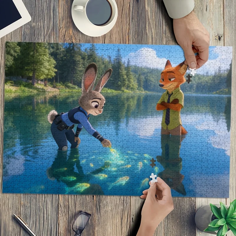 1000개 디즈니 주토피아 주디 홉스와 닉 와일드 포스터 퍼즐 |   높은 난이도, 홈 데코, 두뇌 자극 선물