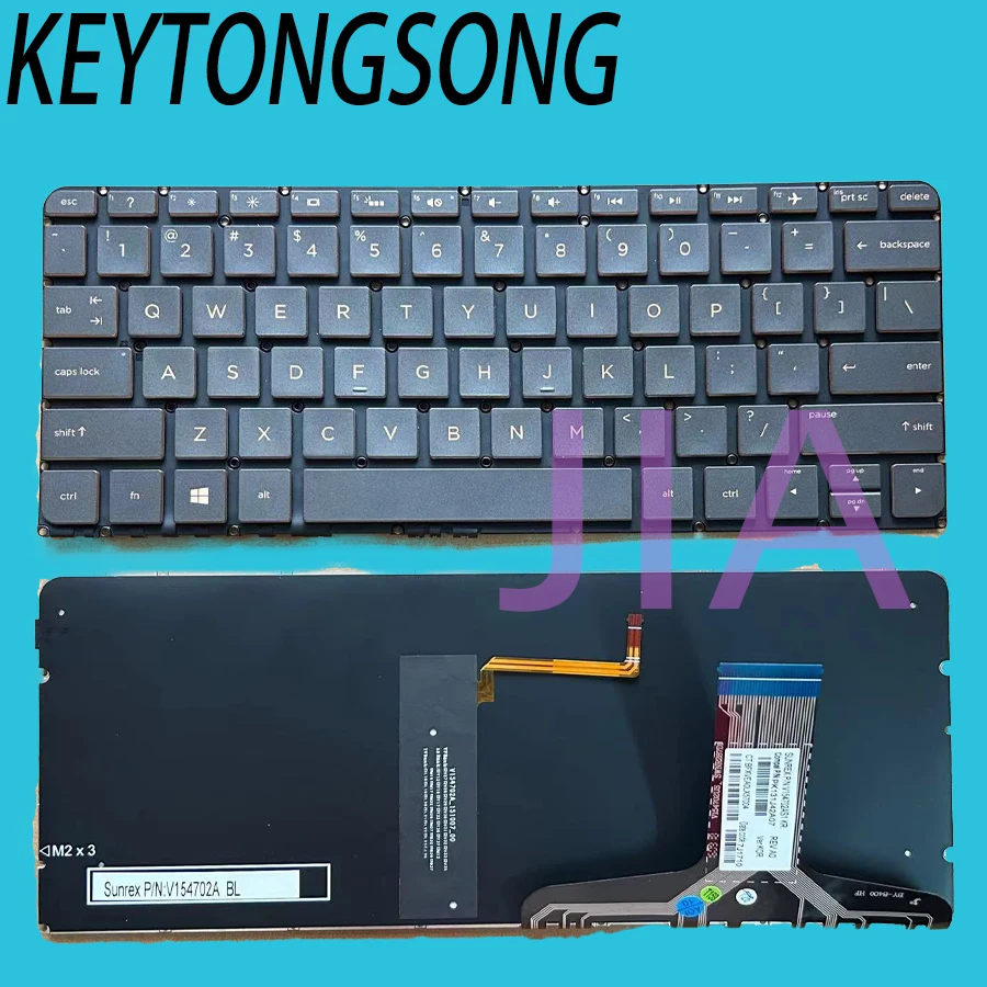 teclado para hp spectre pro 13 g1 portatil retroiluminado impressao marrom sem moldura preto eua 01