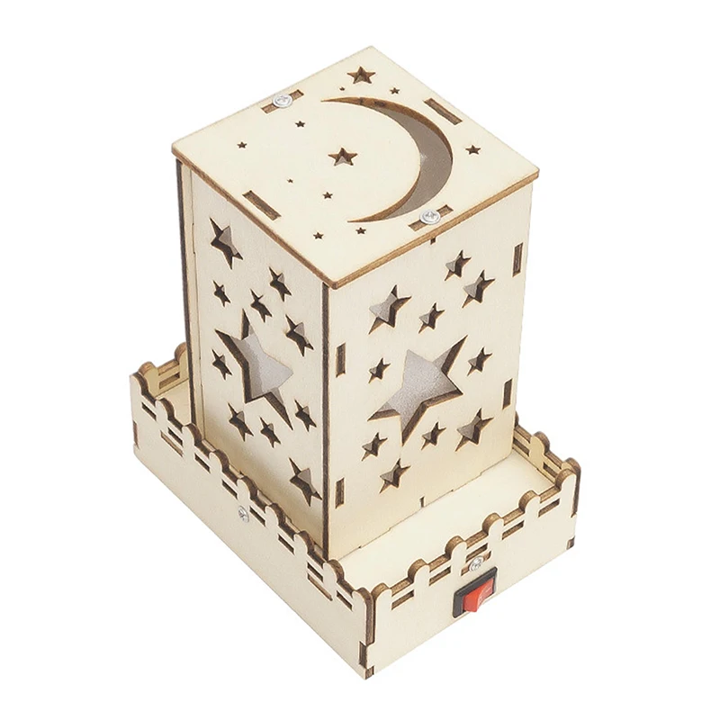 Wooden Colorful Star Lights 3D Puzzle DIY Science Building Educational Assembly Model Toy