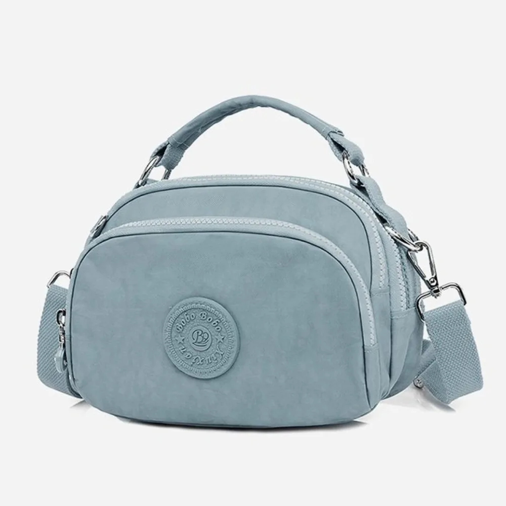 

Zipper Multi Pocket Shoulder Bag Nylon Large Capacity Middle Aged Mom Bag Adjustable Strap Multiple Usages Mobile Phone Bag