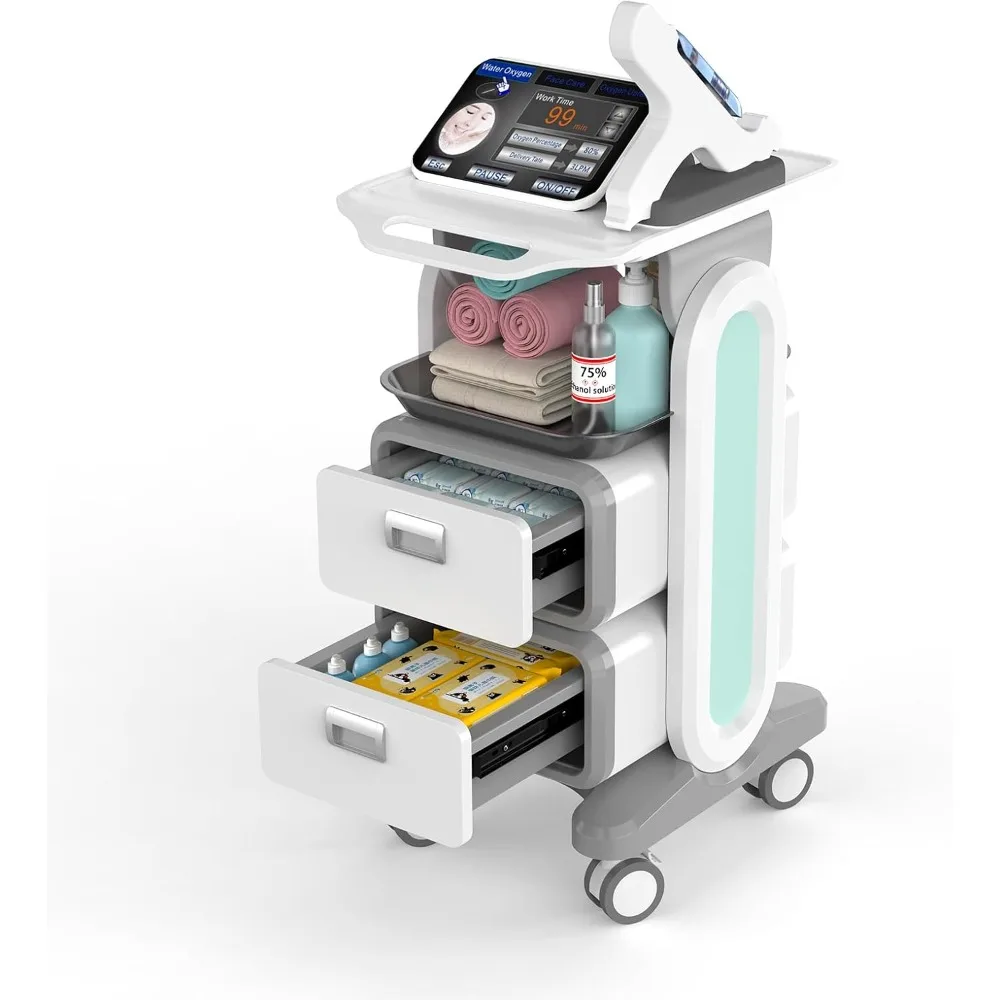 

Medical Carts with Wheels and Drawers, Mobile Trolley Carts Professional Ultrasound Cart Dental Rolling Cart with Laptop Pallet