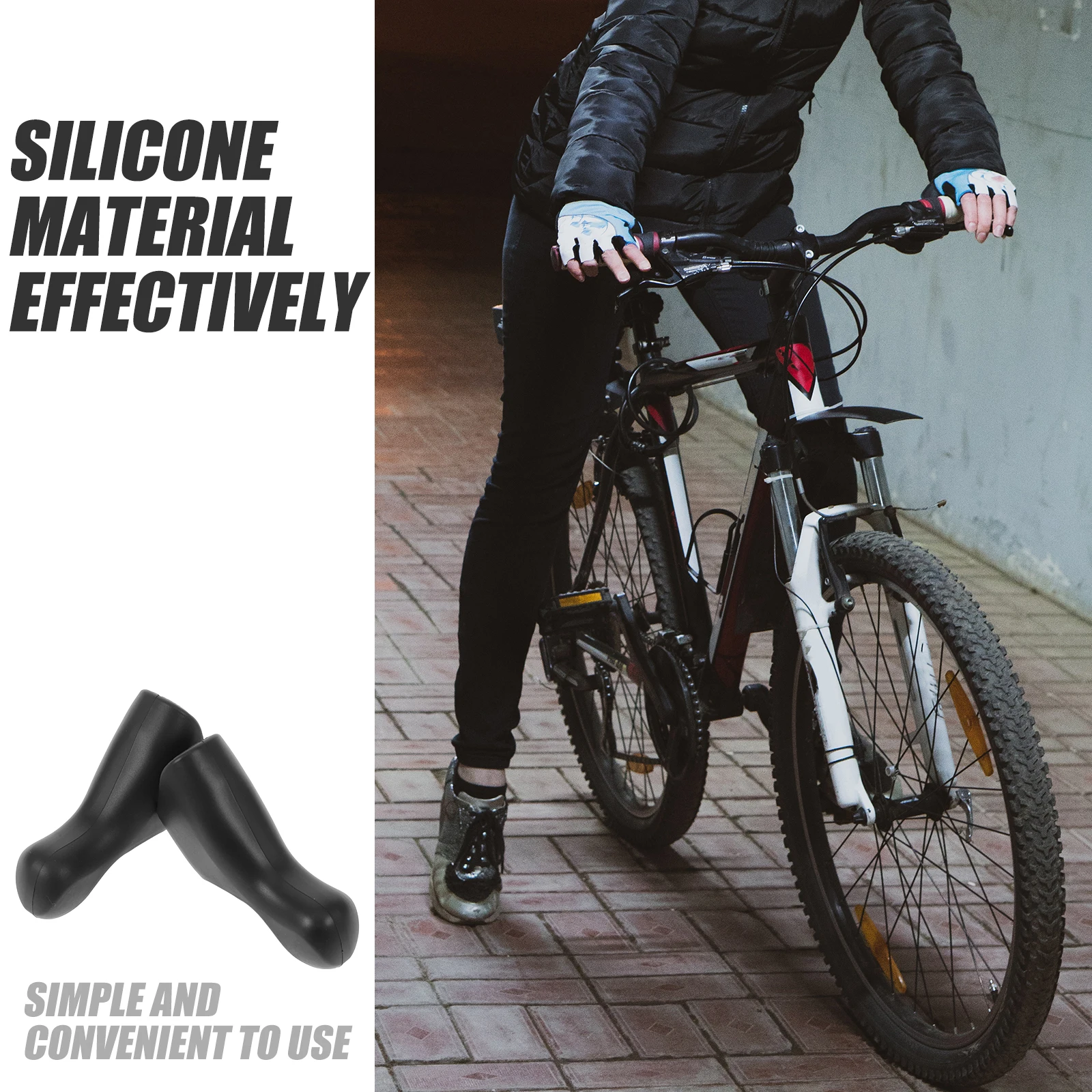 

1 Pair Silicone Bike Brake Handle Grips Anti-Slip Durable Handlebar Protectors Shock Absorbing Mountain Cycling Accessories