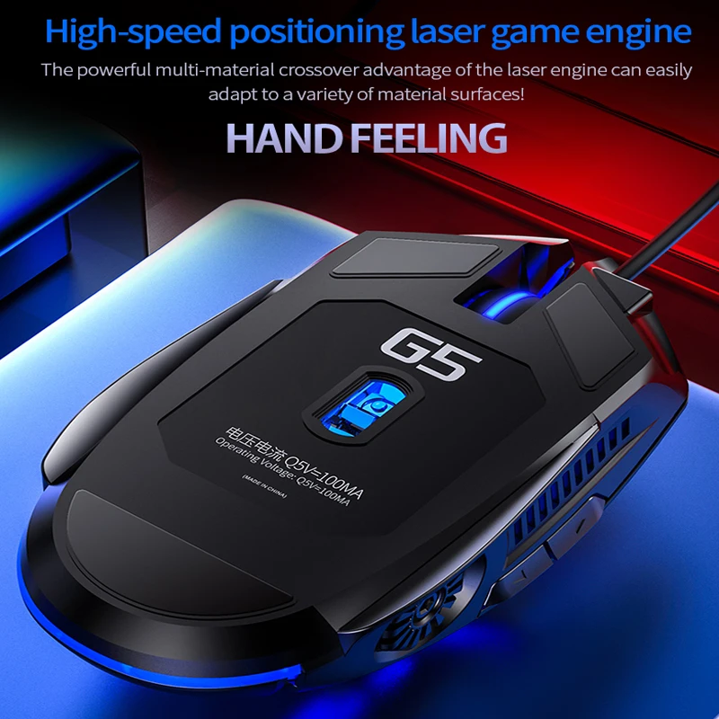 6 arten G5 Gaming Maus Verdrahtete Stumm Maus Gamer Mäuse 6 Taste Leucht 3200 DPI USB Computer Maus für Computer PC Laptop Gaming