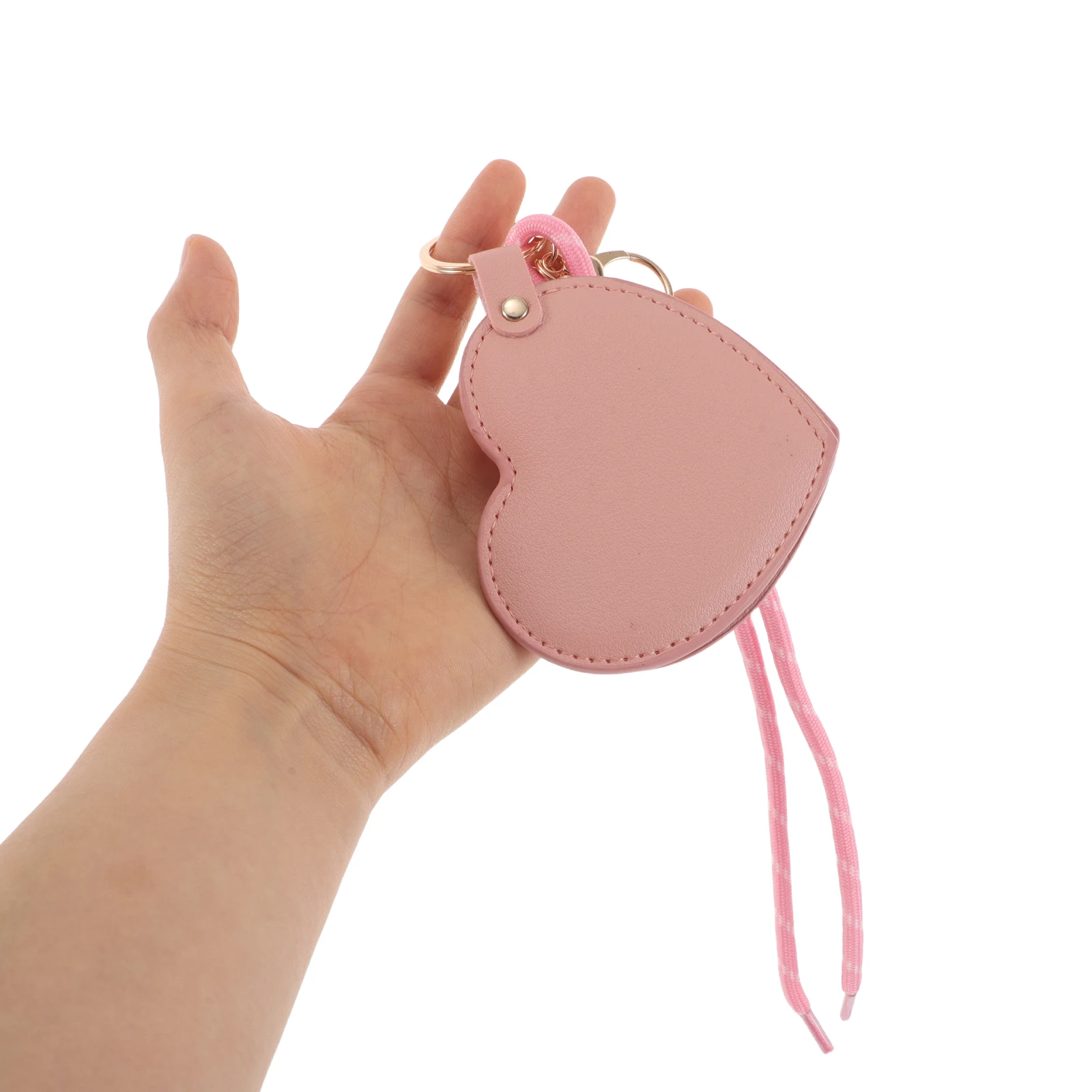 2 stuks roterende touch-upspiegel: hartvormige pu compact 360 °   Verstelbare reismake-upspiegel, draagbare mini-handtas