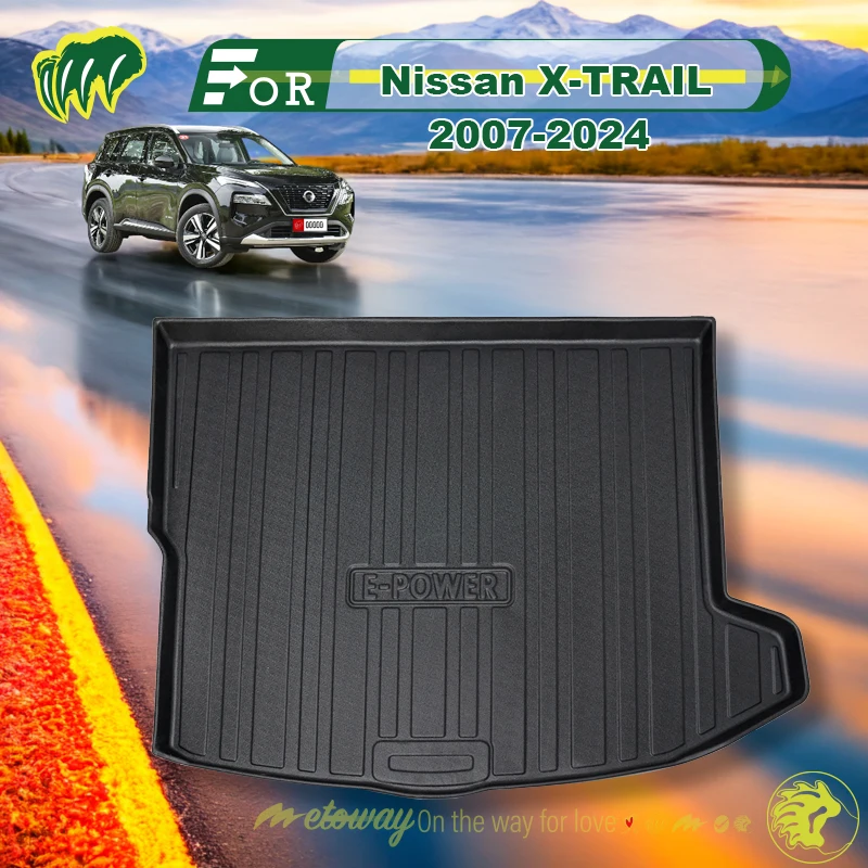 

For Nissan X-TRAIL 2007-2024 Custom Fit Car Trunk Mat All Season Black Cargo Mat 3D Shaped Laser Measured Trunk Liners