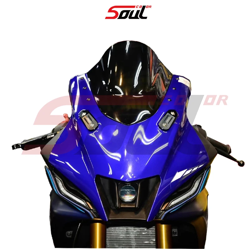 Motorcycle Black Visor Windshield Double Bubble Windscreen Fit For YAMAHA YZF R15 V4.0 2021 2022 21-22 R15M YZFR15 M V4