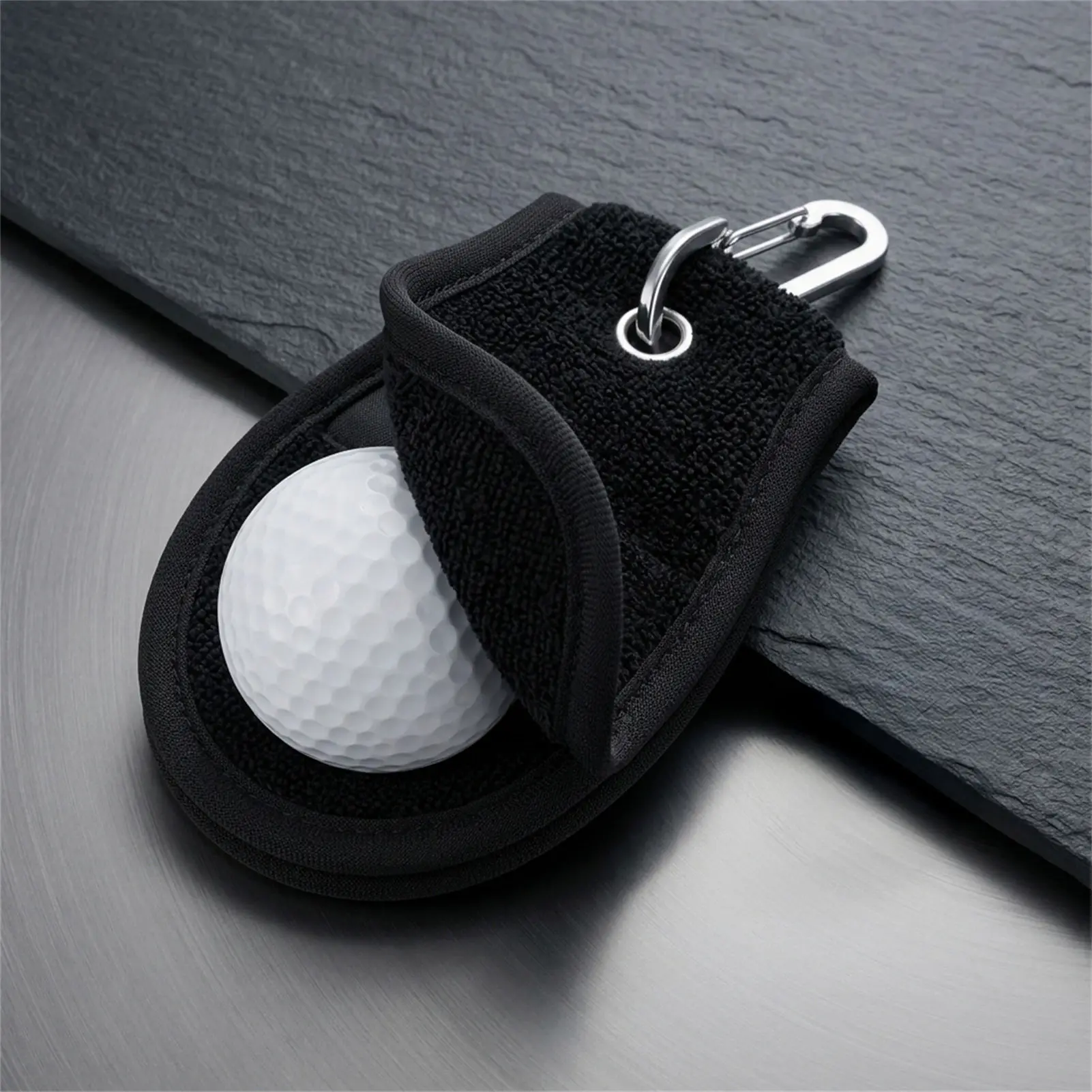 Golf Ball Cleaning Towel Portable Double Sided Design With Adjustable Hook For Waist Attachment